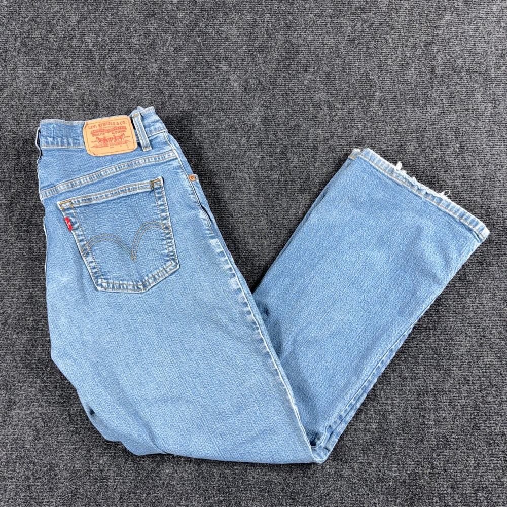 Levi's 550 Classic Relaxed Boot Cut Jeans Paint Splatter Distressed 12S Blue‎